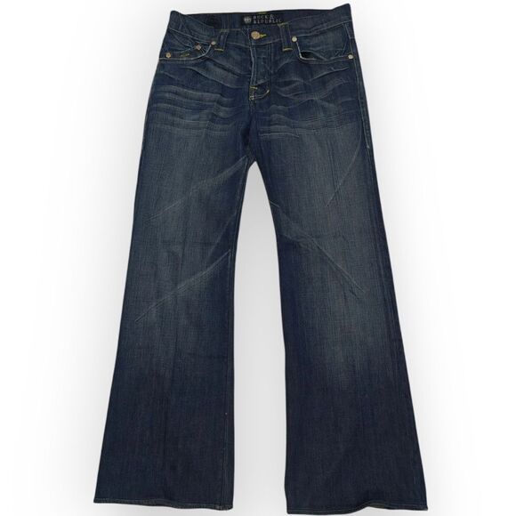 Rock & Republic Floyd Blue Wide Leg Jeans Size 32 - Picture 2 of 7